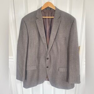 Lauren Ralph Lauren Houndstooth Blazer Mens Size 50 Long Brown Wool